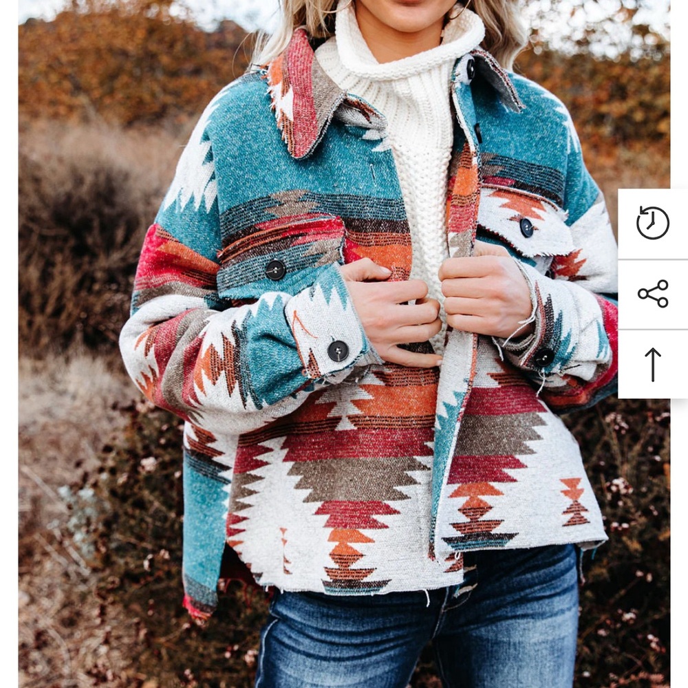 Vici Zion Distressed Button Down Shacket - Rust - image 8